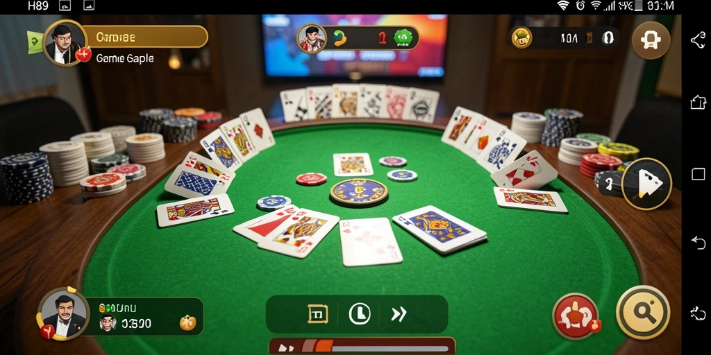 Tampilan gameplay seru H89 dengan pemain bersaing di meja Gaple.
