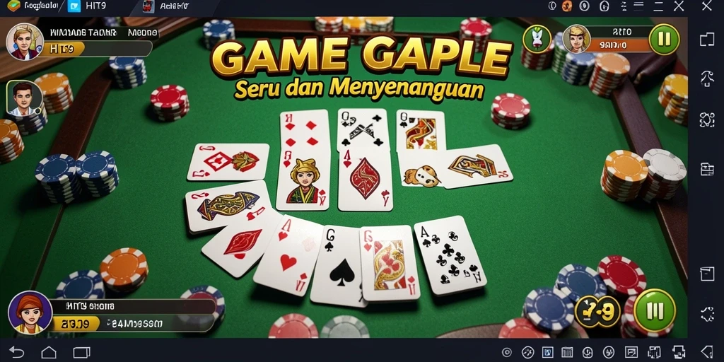 Tampilan gameplay Gaple yang menarik dan interaktif di HIT9.