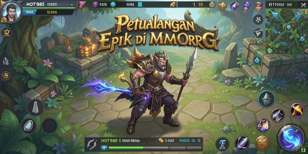 Tampilan gameplay HOT985 yang menarik dan mendalam di dunia MMORPG.