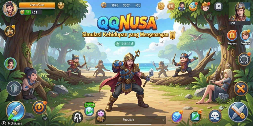 Tampilan gameplay menarik dari QQNUSA yang menunjukkan interaksi karakter.