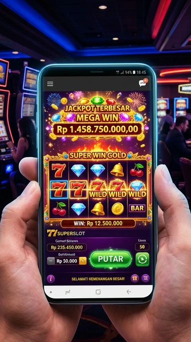 Screenshot dari halaman unduh aplikasi 77superslot.